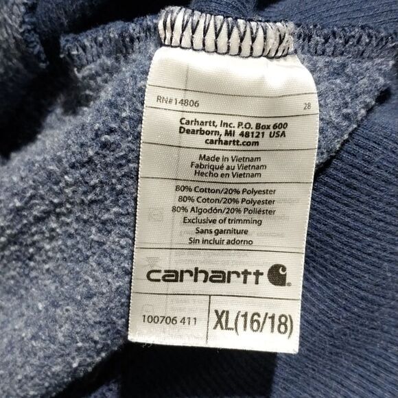 Carhartt Women's XL Blue Full Zip Sweatshirt - Picture 6 of 7